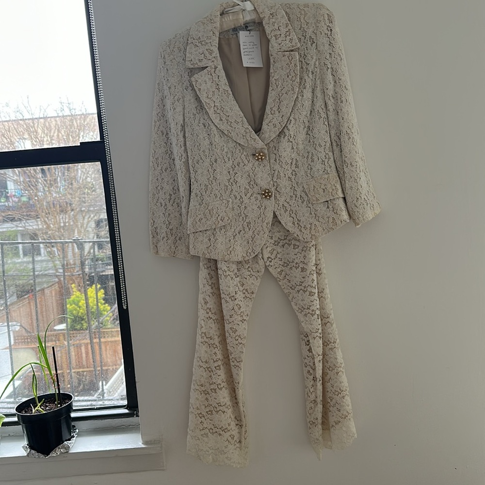Vintage Lace Wedding Suit Cream by ABR